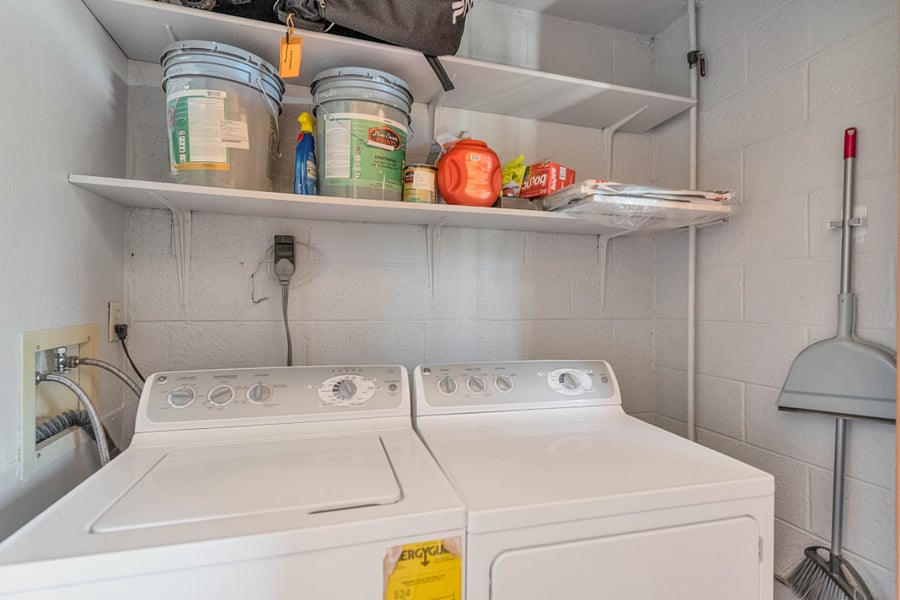 Laundry area on patio