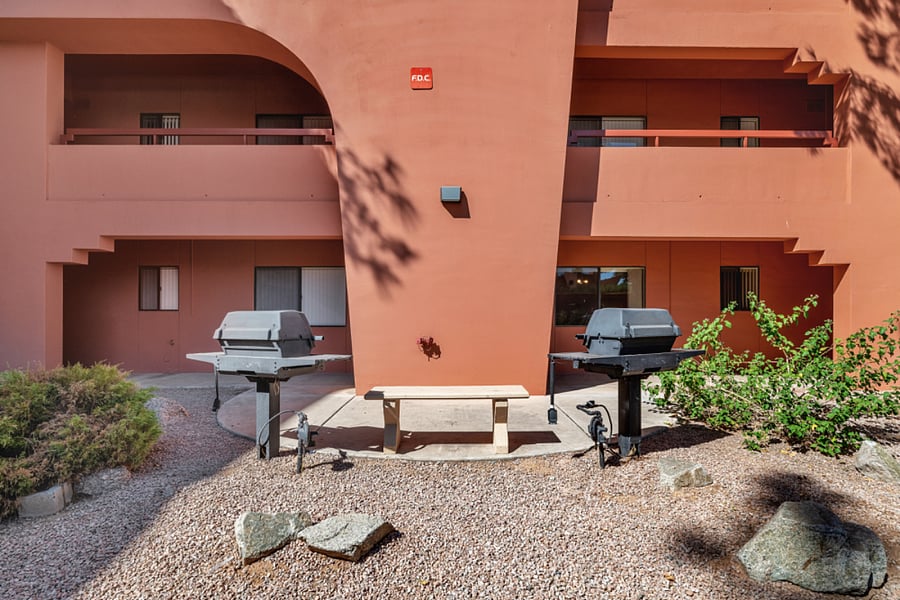 BBQ area right outside elevators