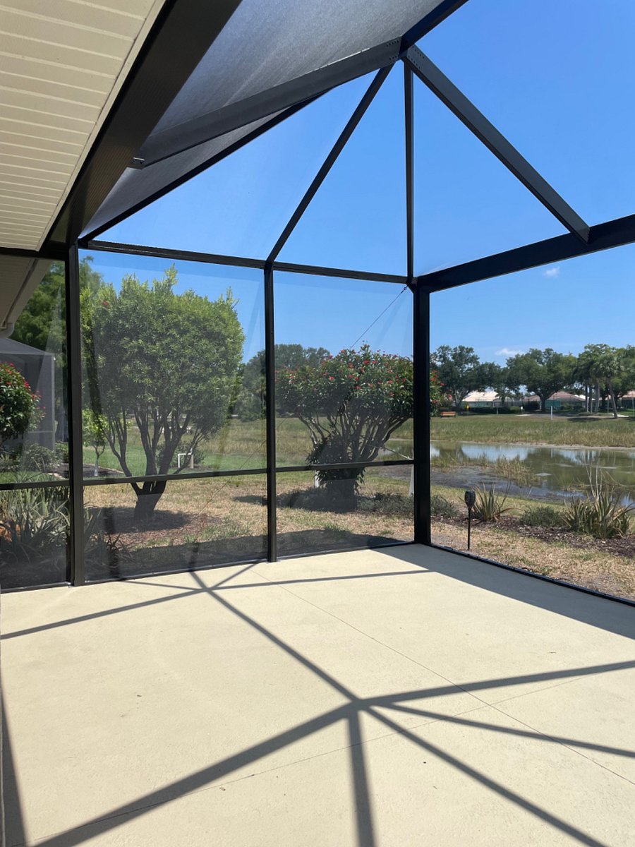 Large screened lanai with lake Views