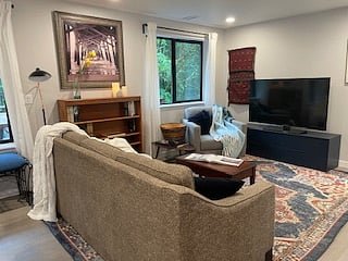 Living room with Smart TV with Apple TV