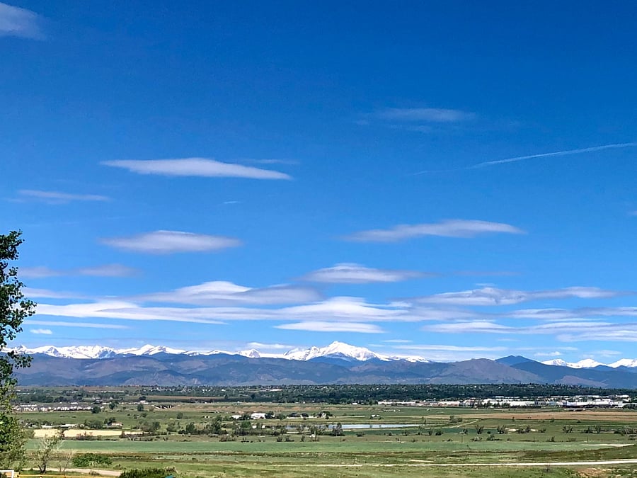 Longs Peak and the Indian Range from the backyard.