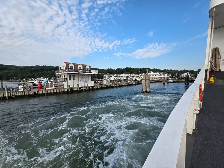 Ferry coming into Port Jeff from Connecticut.  Located 5 minutes away