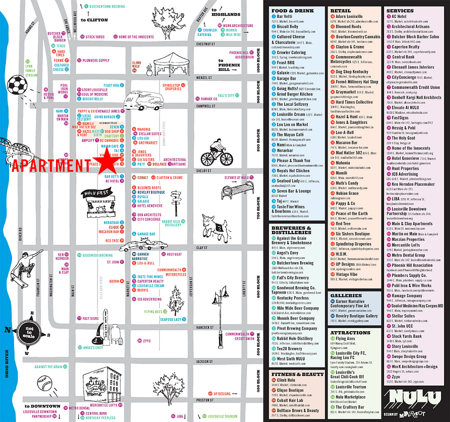 The neighborhood. Unit location marked with red star.