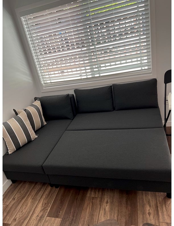 Couch becomes a full size bed