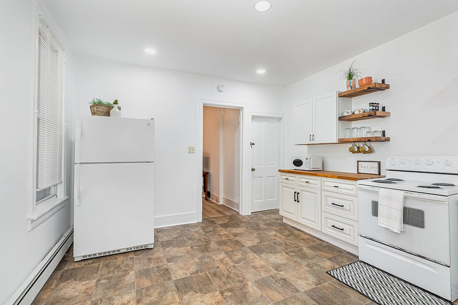 Full size refrigerator and microwave