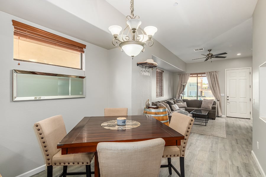 View from kitchen facing living room
