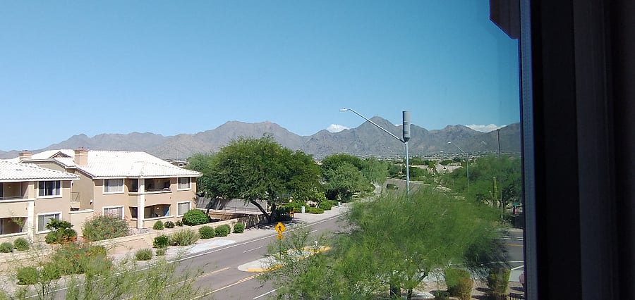 View from guest bedroom of serene McDowell Mountains!