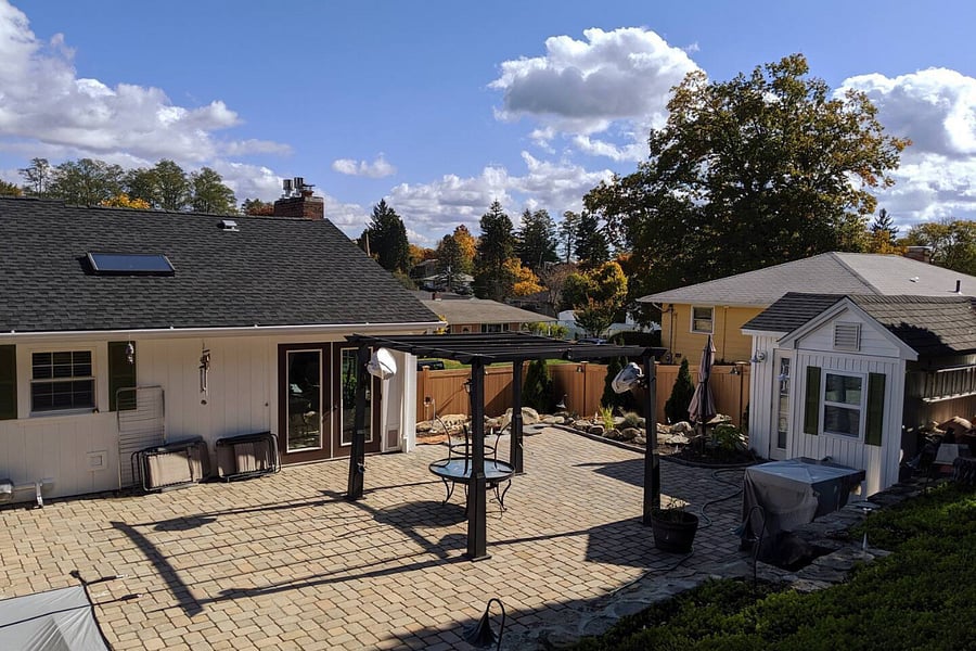[Backyard] Winter view of backyard. Fire table not available during winter.
