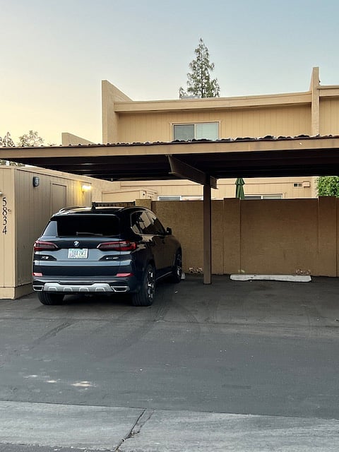 Private two car ports behind the back patio