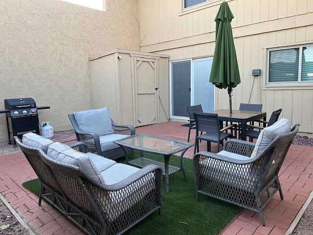 Patio grill and outside furniture