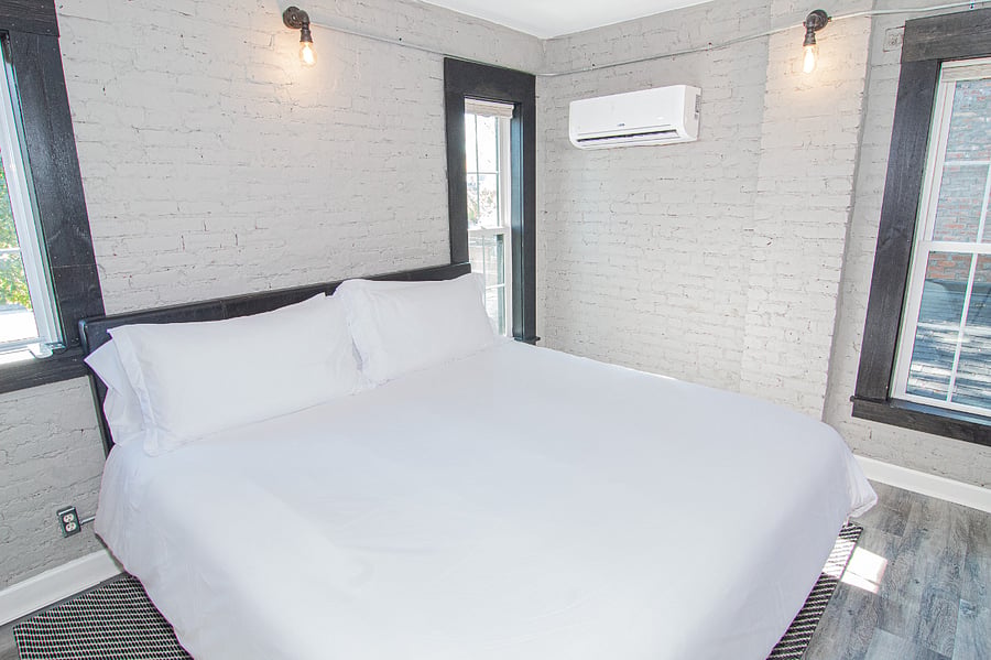 Rear bedroom. King size bed.