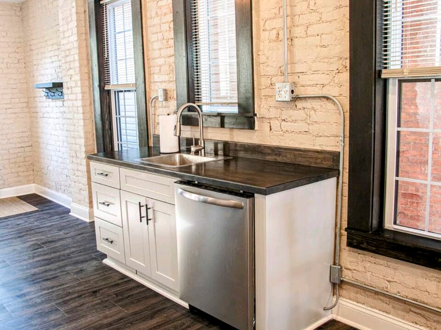Dishwasher with garbage disposal.