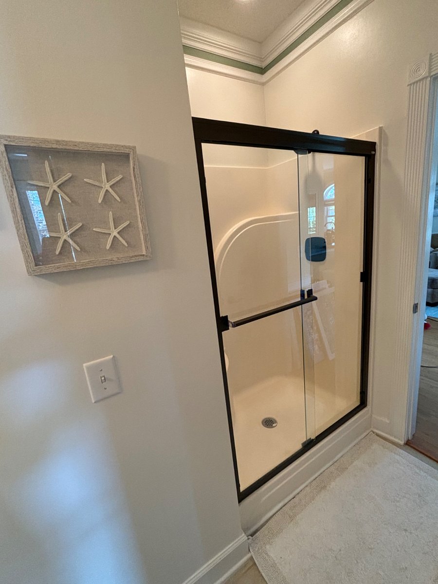 Walk-in shower, guest bathroom