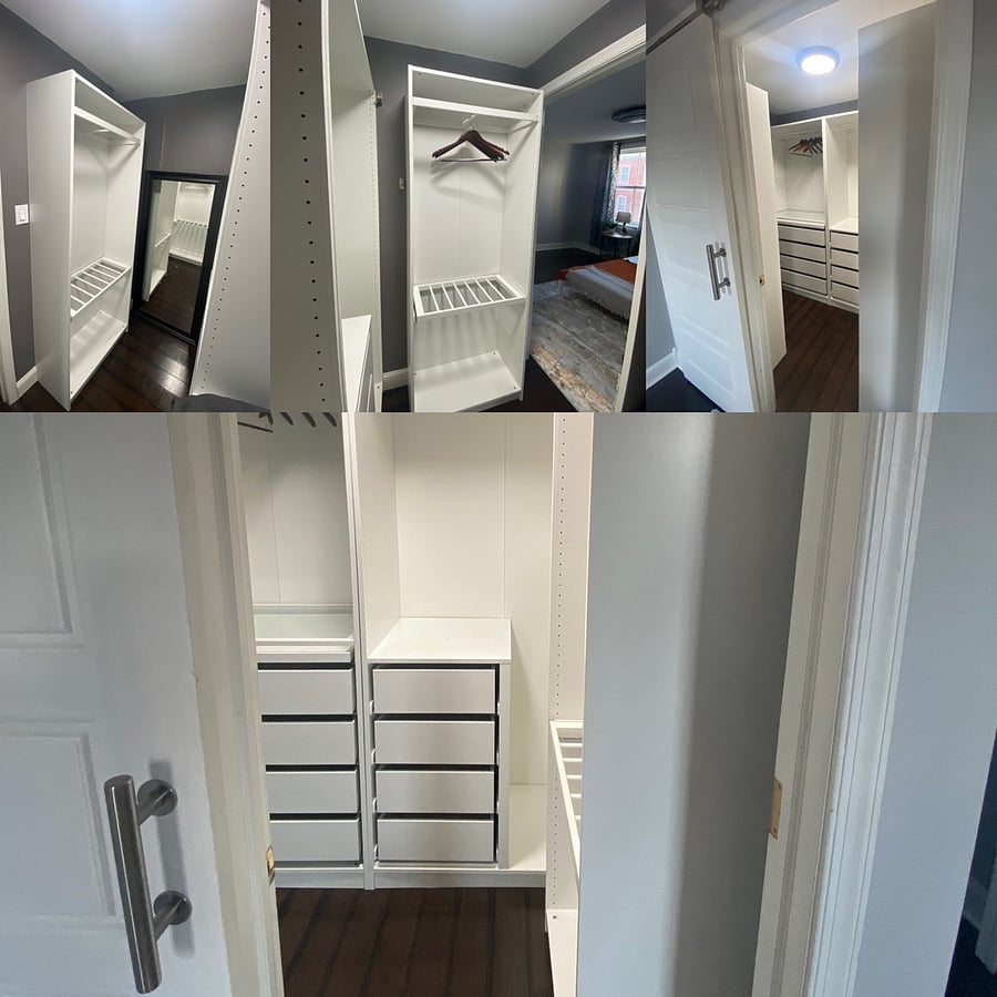 Walk-in closet; enough storage for 2. 