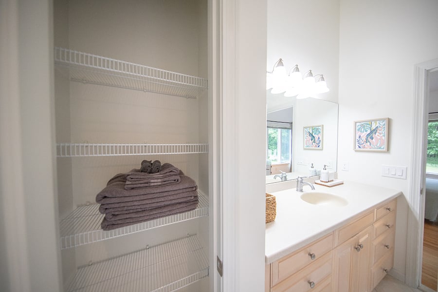 Master bathroom with towels