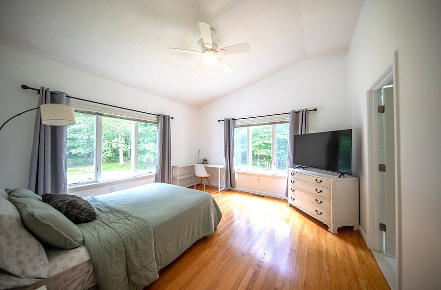 Spacious Master bedroom with 55 inch smart TV