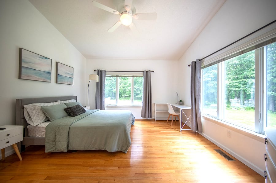 Large windows looking to woods