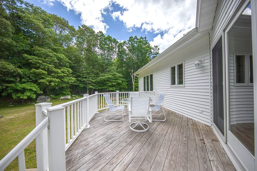 Completely private back deck. 