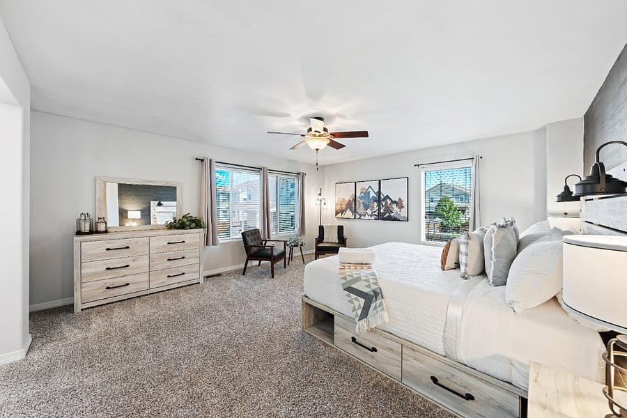 Master bedroom with BEAUTIFUL views of Pikes Peak!