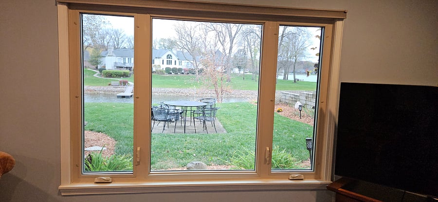 view through living room window