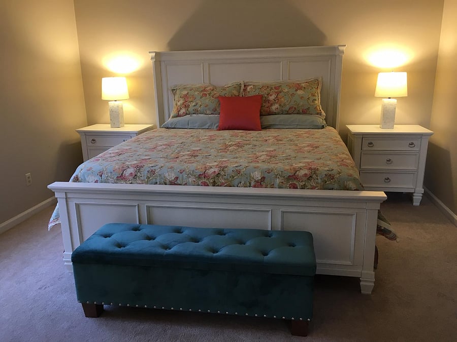 Primary bedroom (downstairs) with king bed