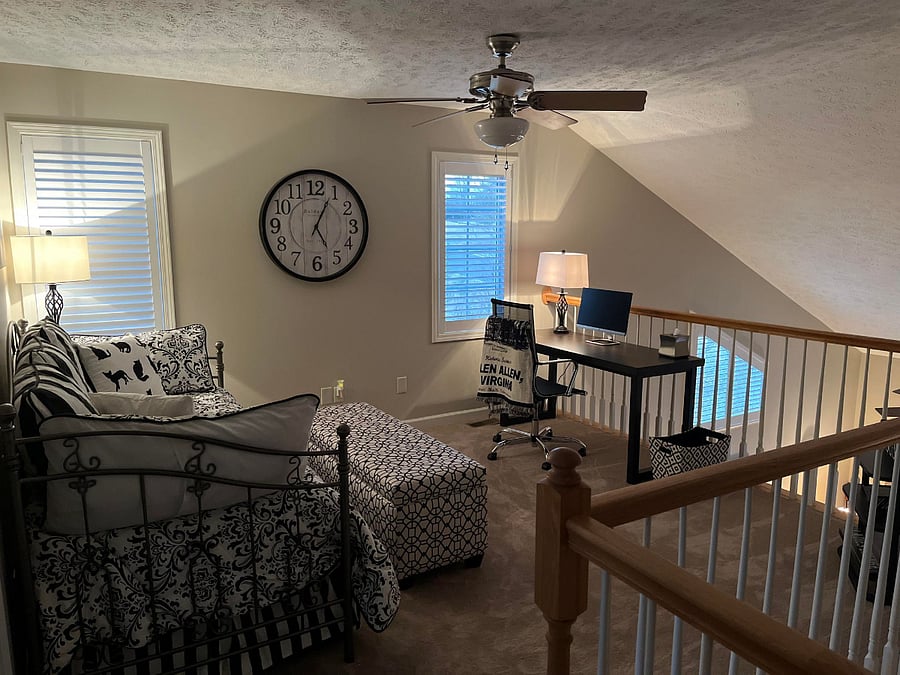 Upstairs loft/office area overlooking living room