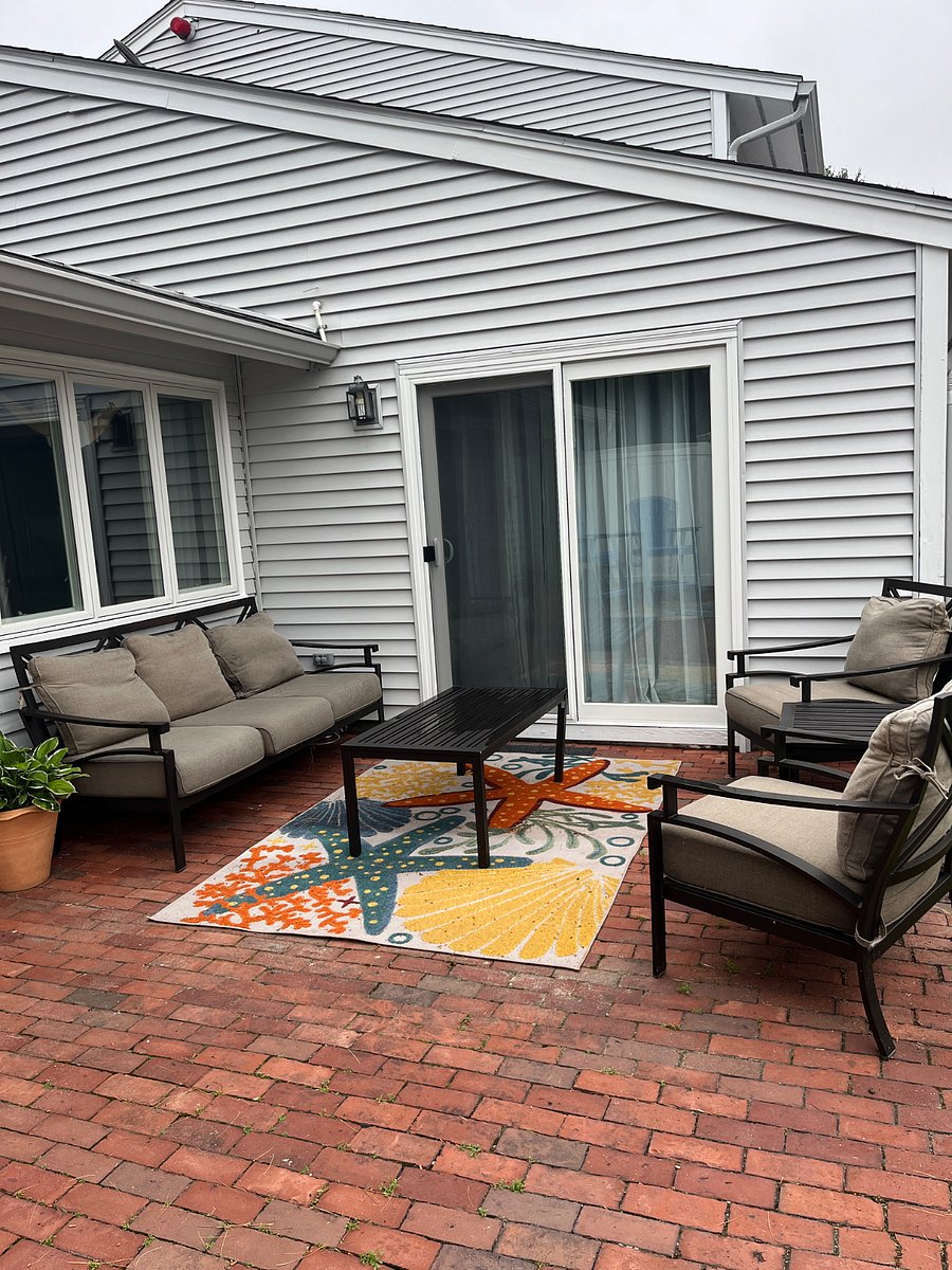 Patio with two sliders.