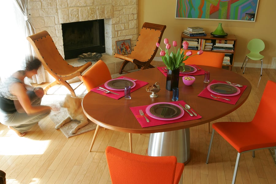 dining area in loft style main level 