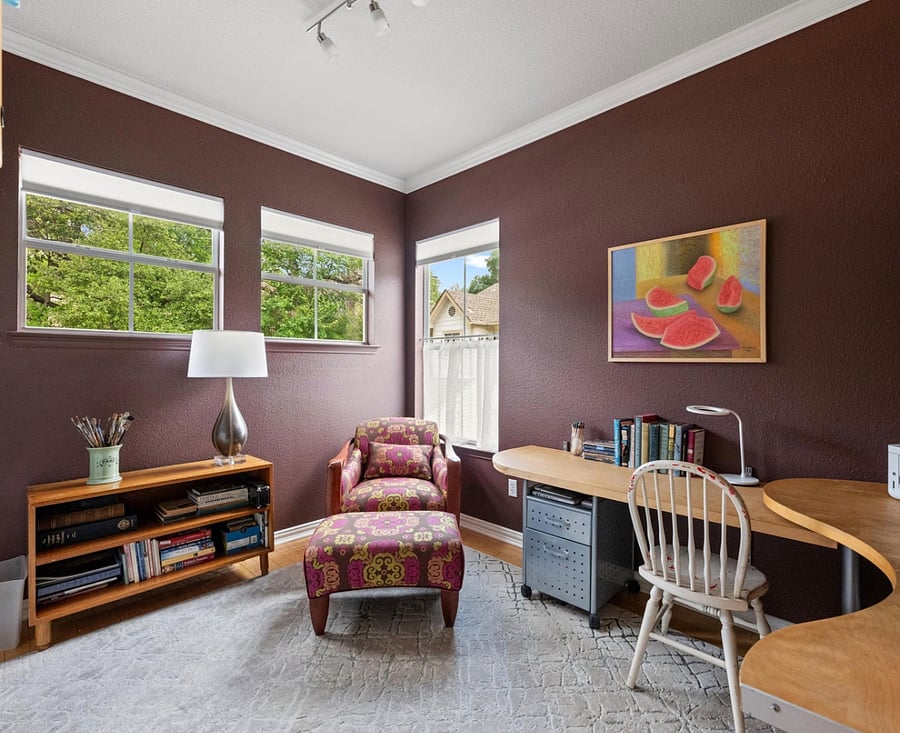 Office with laundry adjacent. 