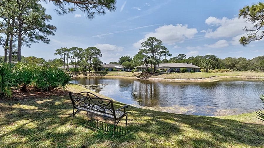 Relaxing pond on premises