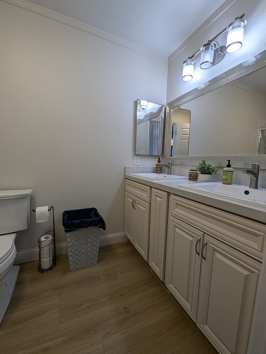 Dual bathroom sink.