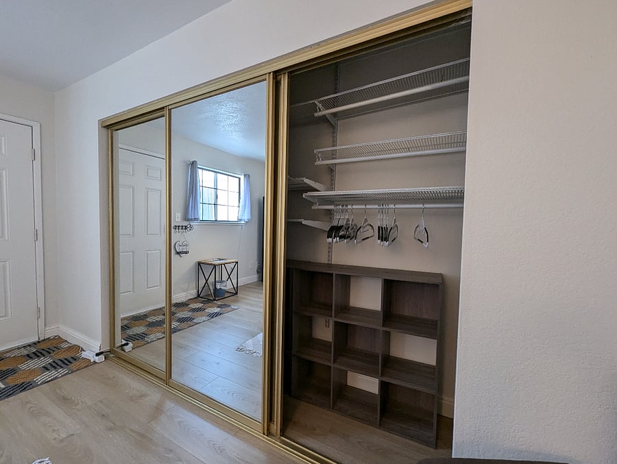 spacious closet for storage.