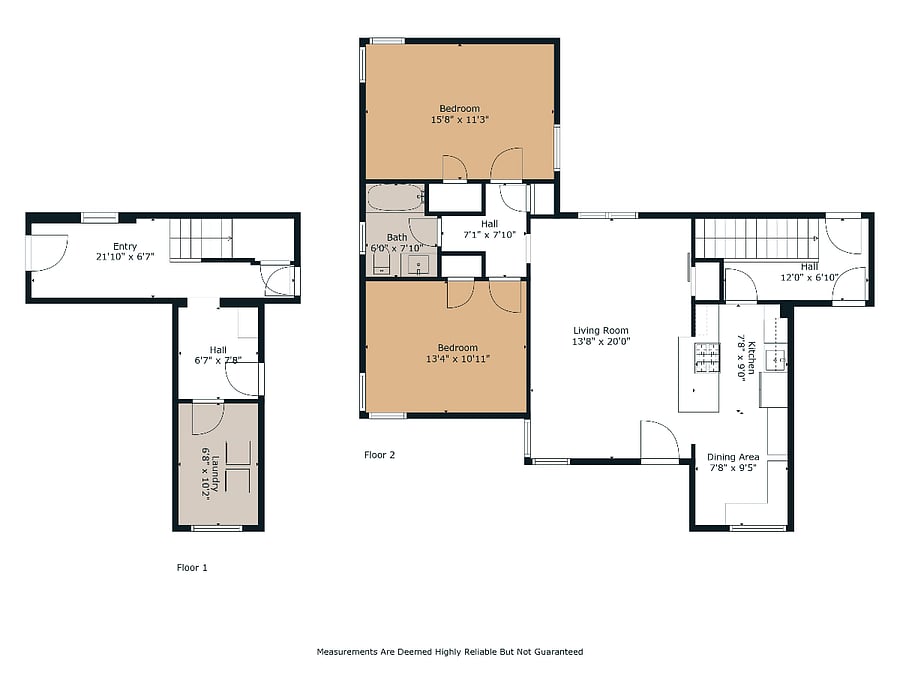 Floor plan for clarity - room to live, not just sleep. Living space is ground floor. Laundry is basement level.