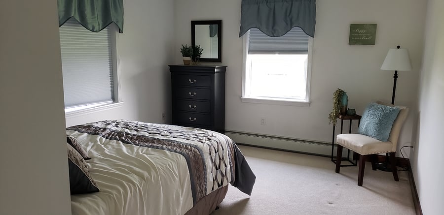 Room #2 Queen bed with large walk in closet