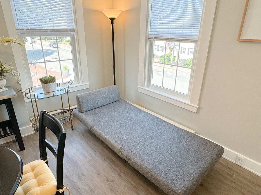 This chair easily converts into a single bed