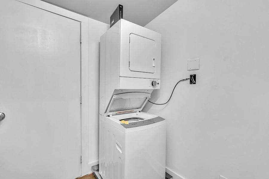 In unit washer and dryer located on the second floor.