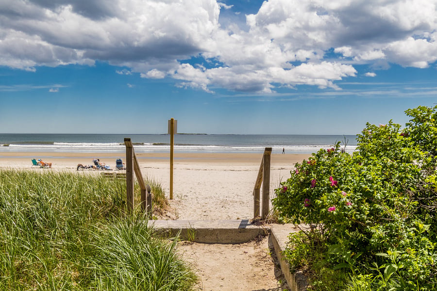 Beach access is across the drive/parking area, 45 second walk. 