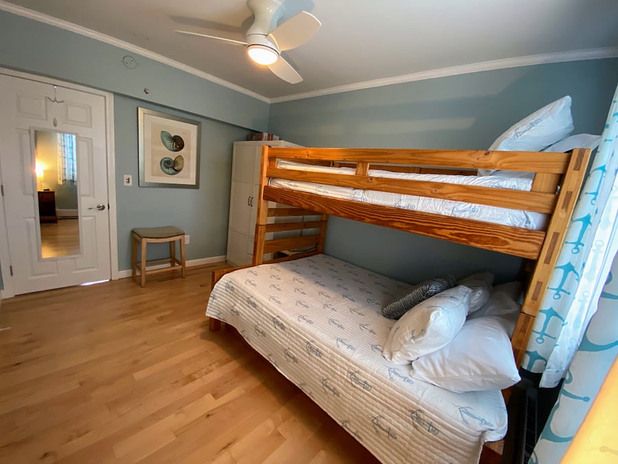2nd room offers double bed, bunk and a pull out trundle