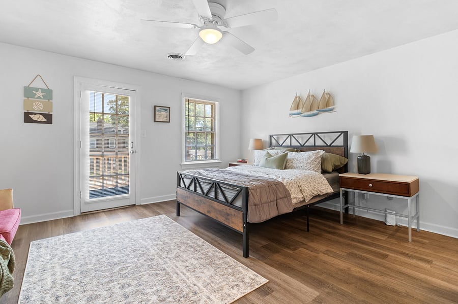 Primary Bedroom w. access to private 2nd floor balcony!