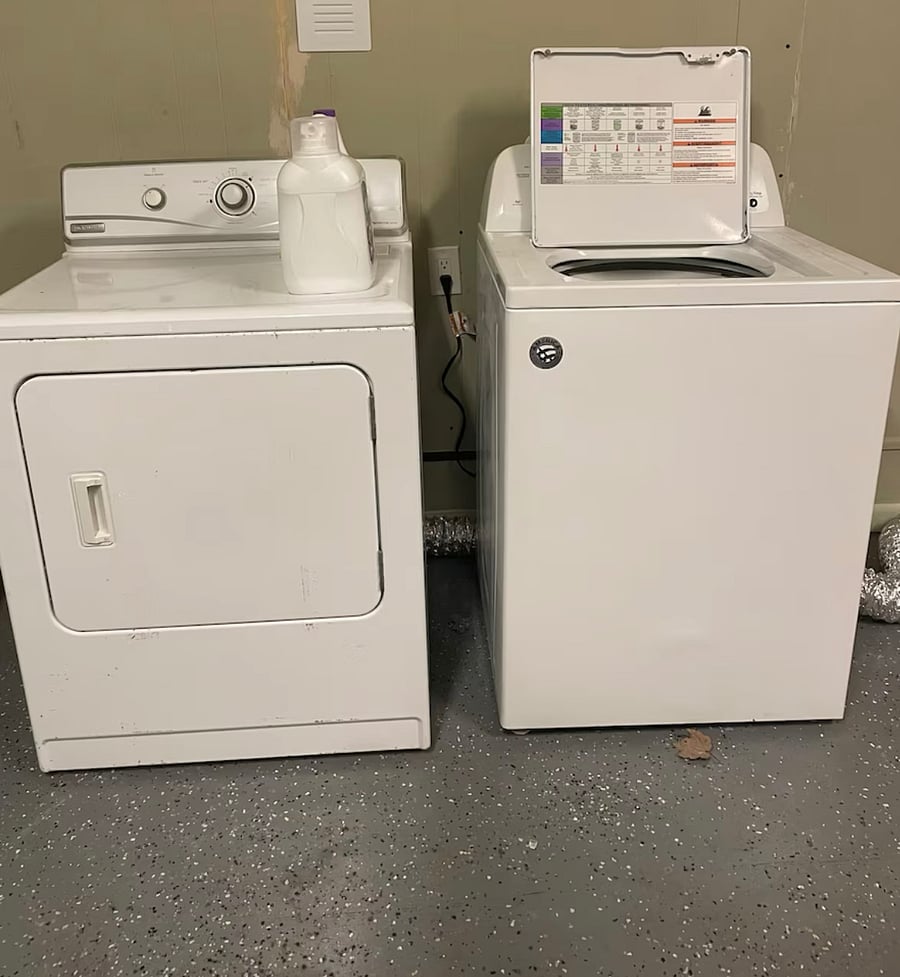 Washer and dryer in garage