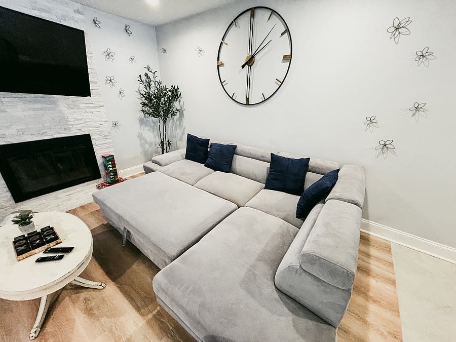 Sectional couch pulls out into a full size bed
