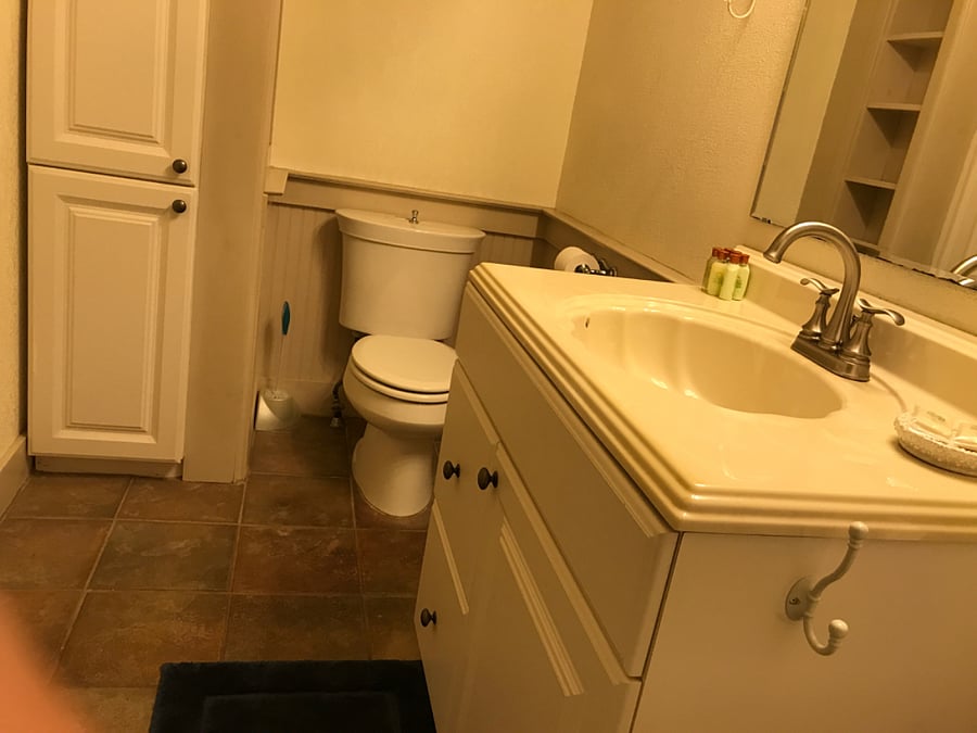 Rear view of bathroom