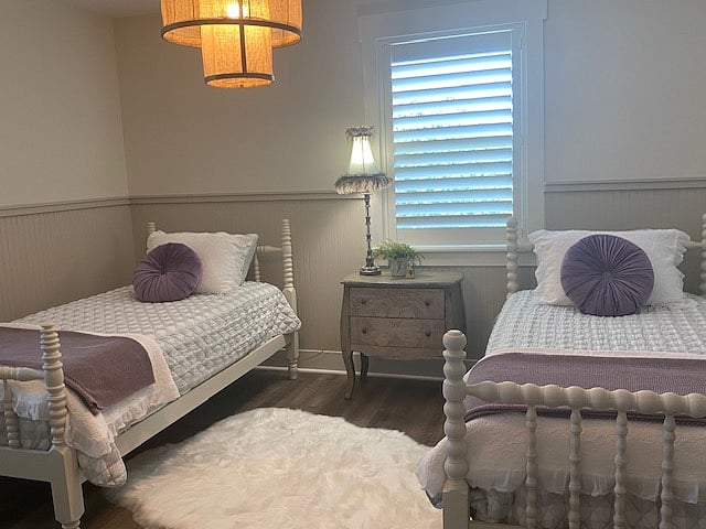 Upstairs bedroom #1 has matching twin beds and large closet.