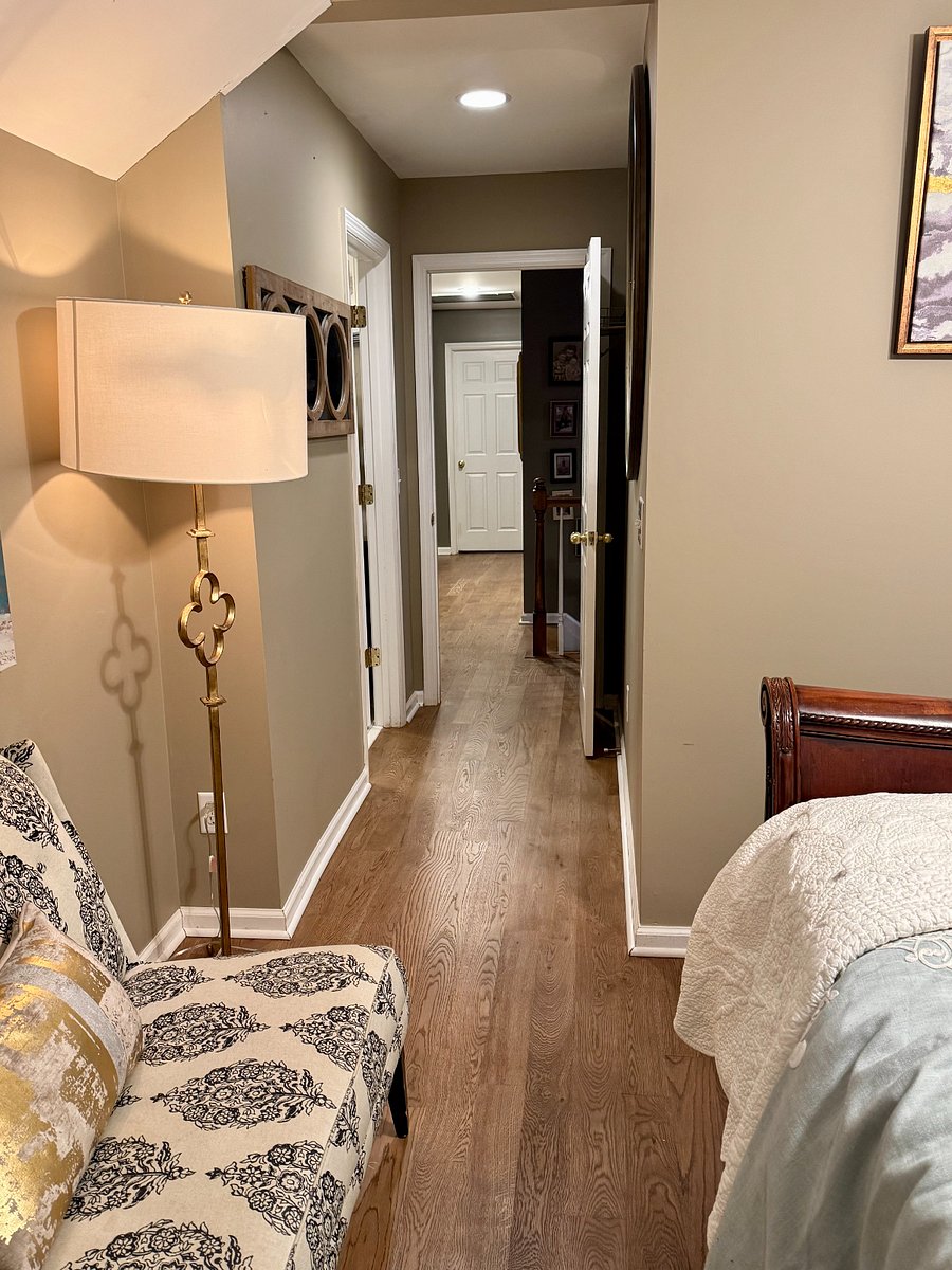 This is the view out your bedroom door to the hall.   There is a lot of space in this room.