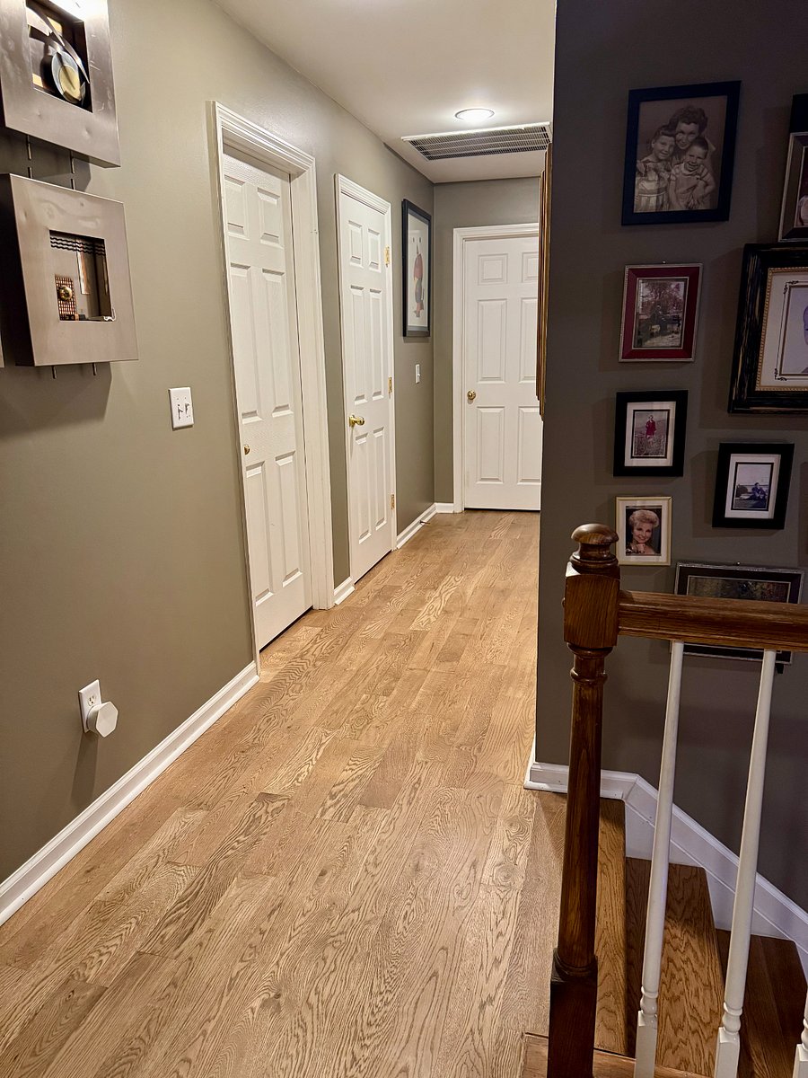 Looking from your bedroom door, this is the hallway leading to the bonus room
