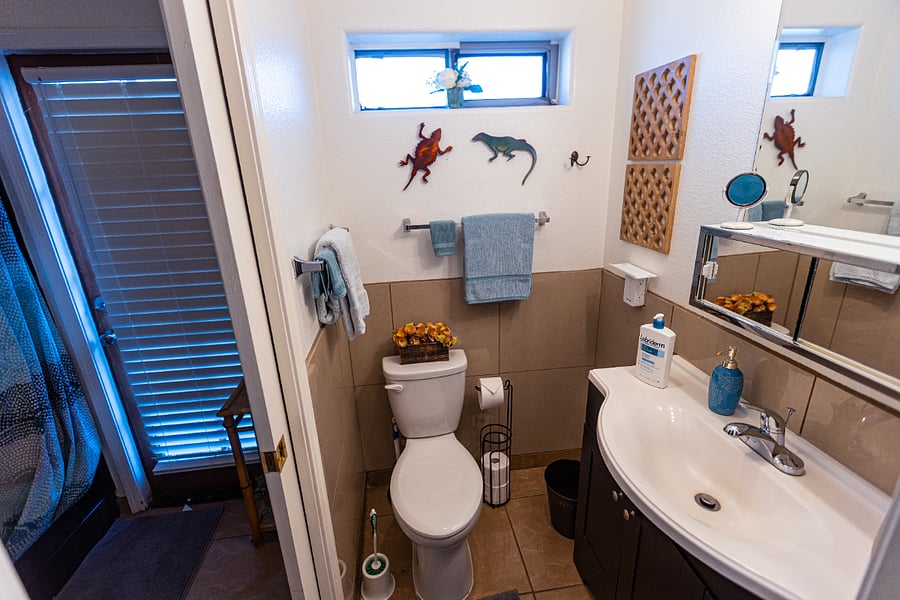 Bathroom with large shower room