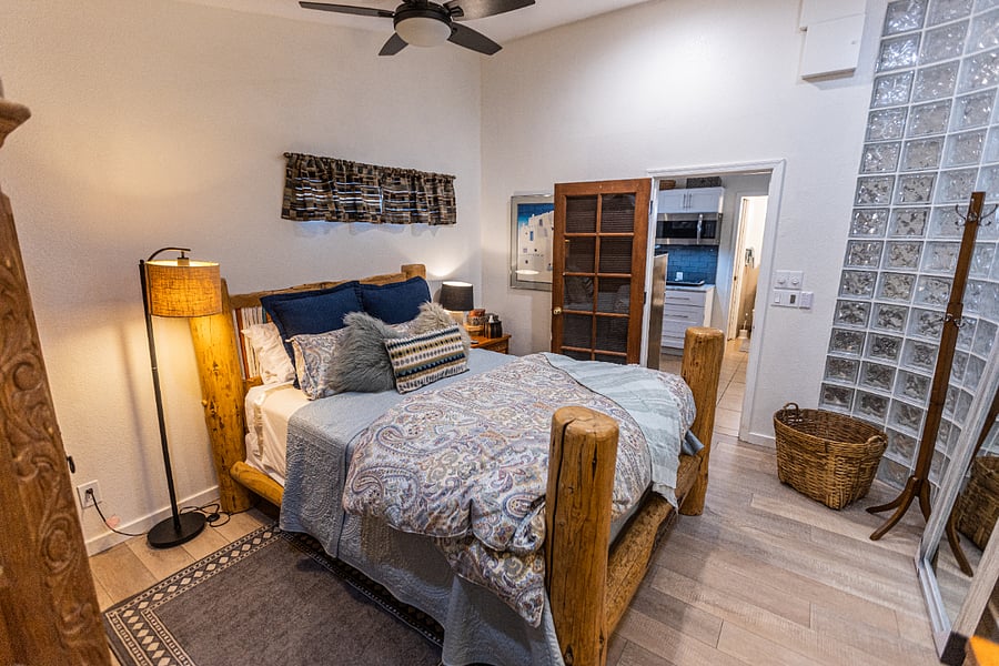 Queen bed handcrafted by Tom