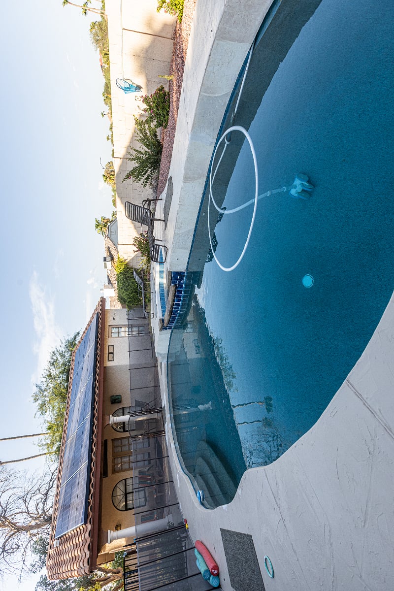 Fenced pool with immediate access