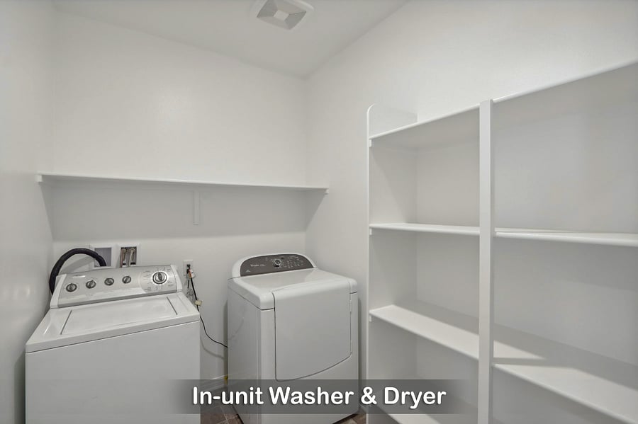 In-unit washer and dryer for your convenience, making laundry days a breeze!