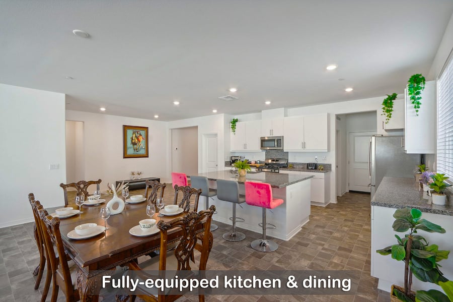 Our well-stocked and spacious kitchen is the perfect place for your cooking.